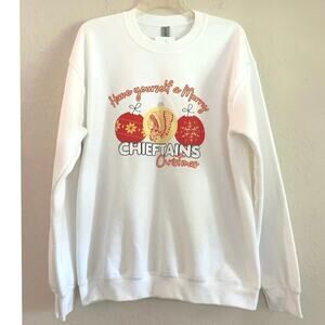 New KC Chiefs Christmas Sweatshirt Womens Size M Graphic Football Fan Gift